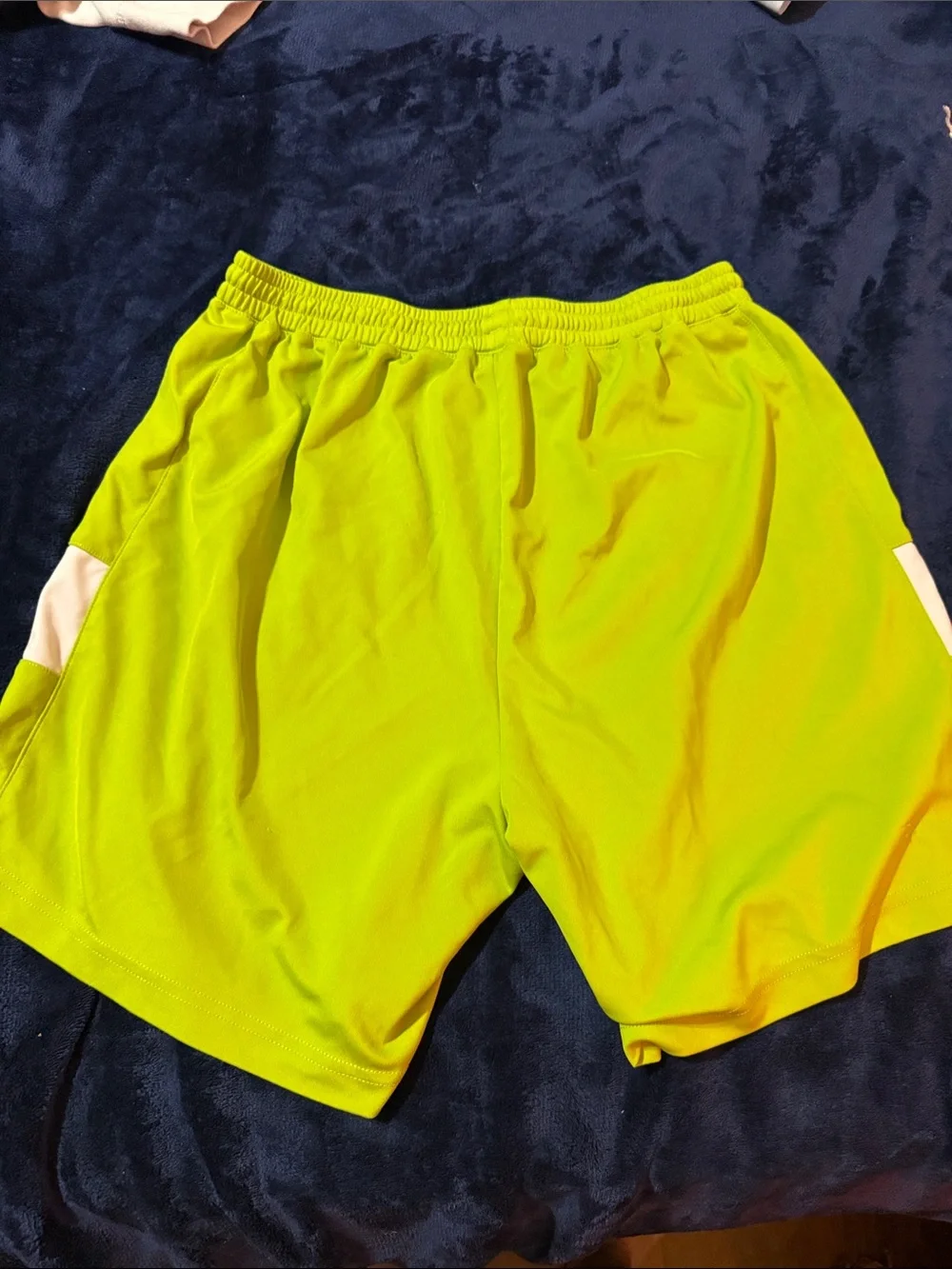 Diadora Men’s Neon Lime Athletic Shorts with Contrast Panel